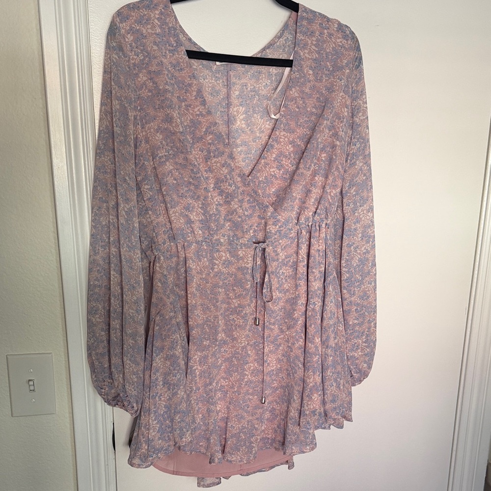 Floral Pink Long Sleeve Dress